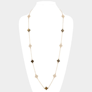 Brown Clover Long Necklace