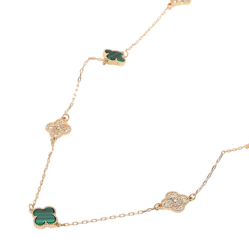 Green Clover Long Necklace