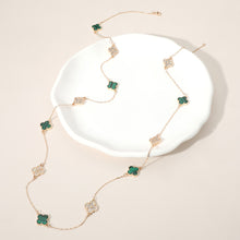 Green Clover Long Necklace