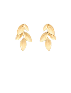 Gold Leaf Post Earrings