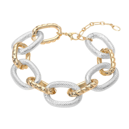Silver Gold Links Bracelet