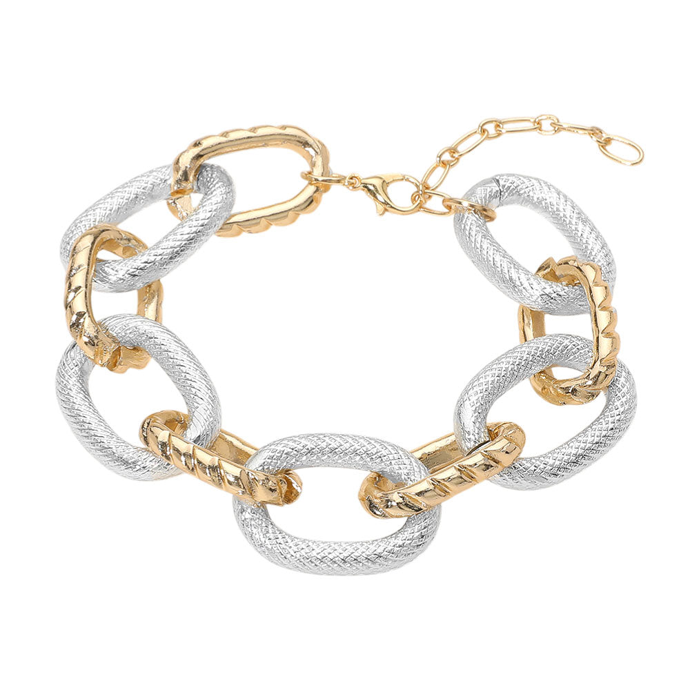 Silver Gold Links Bracelet