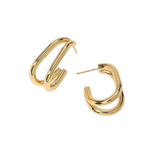 Gold Double Oval Hoops