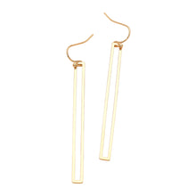 Gold Rectangle Drop Earrings