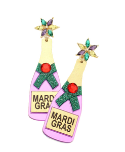 Mardi Gras Champagne Earrings