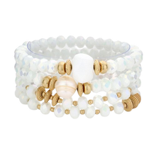 Set of 4 White Pearl Stretch