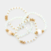 Set of 4 White Pearl Stretch