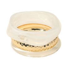 Set of 3 Ivory Gold Bangles