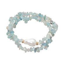 Blue Pearl Pebble Bracelets