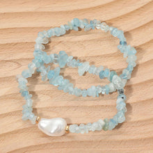 Blue Pearl Pebble Bracelets