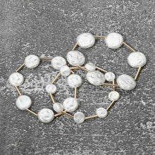 Gold Flat Pearl Bracelet Set