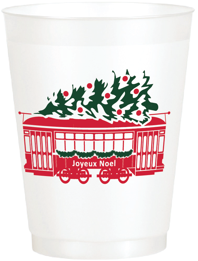Christmas Streetcar Frosted Cups
