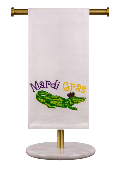 Mardi Gras Gator King Towel