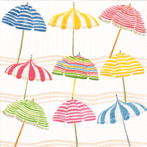 Beach Umbrellas Cocktail Napkin