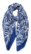 Navy Floral Paisley Scarf