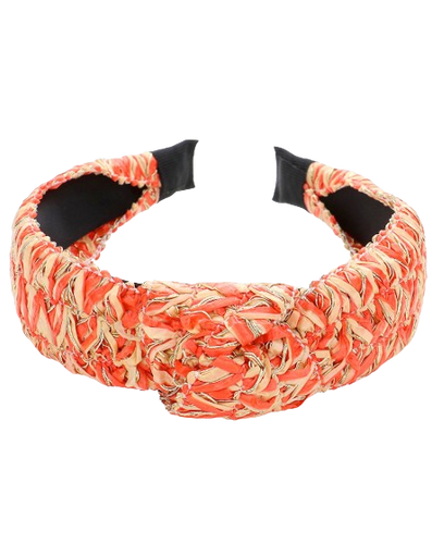 Orange Gold Rattan Knot Headband