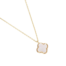 Gold Dipped MOP Quatrefoil Necklace