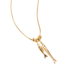 Gold Fish Duo Charm Necklace