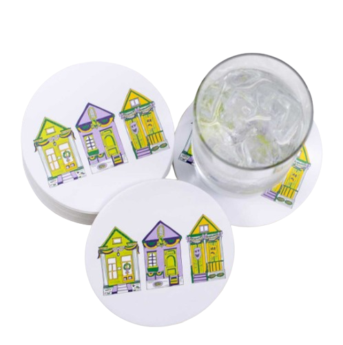 Parade Houses Paper Coasters
