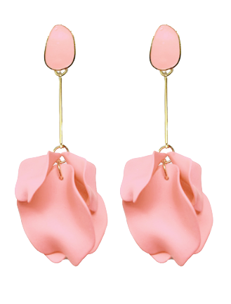 Pink Dangling Petal Earrings