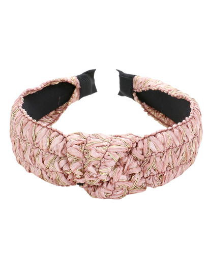 Pink & Ivory Knot Headband