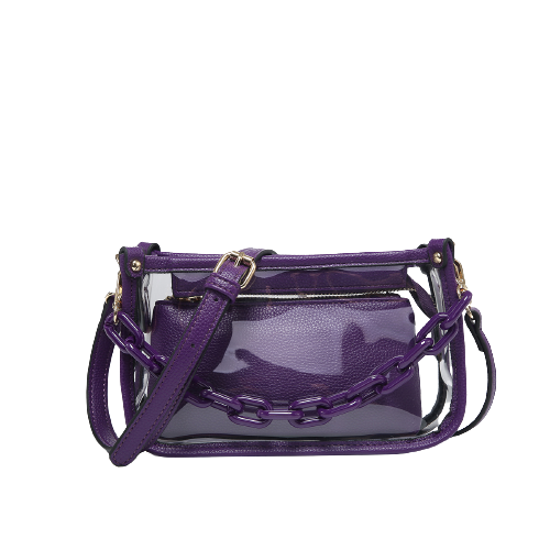 Purple Clear Bag with Pouch