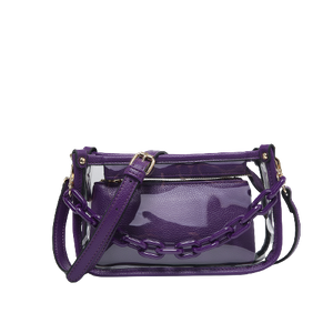 Purple Clear Bag with Pouch
