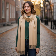 Beige Cashmere Blend Scarf