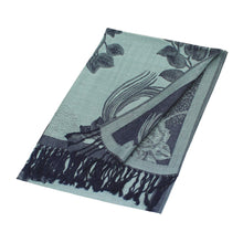 Blue Rose Floral Pashmina Scarf