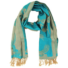Turquoise Floral Pashmina Scarf
