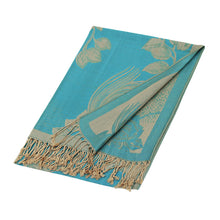 Turquoise Floral Pashmina Scarf
