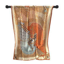 Orange Geometric Silky Scarf
