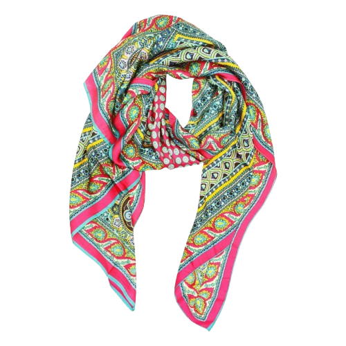 Fuchsia Abstract Silky Scarf