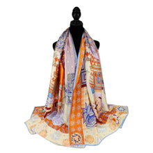 Pink Elephant Motif Silky Scarf