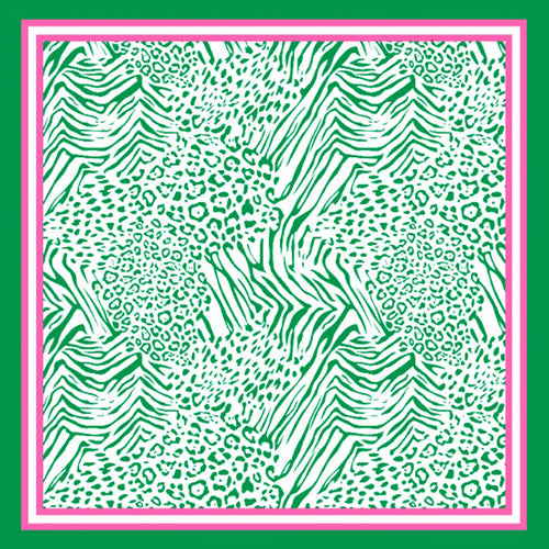 Green Zebra Satin Scarf