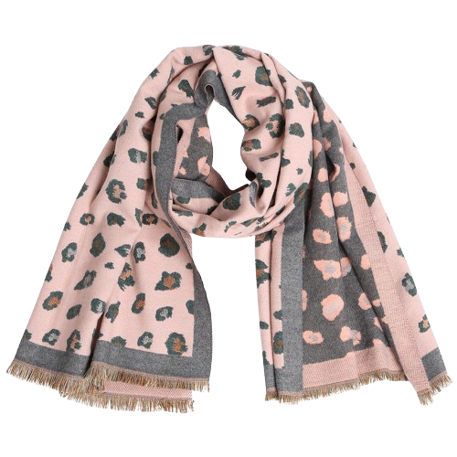 Pink Reversible Leopard Scarf