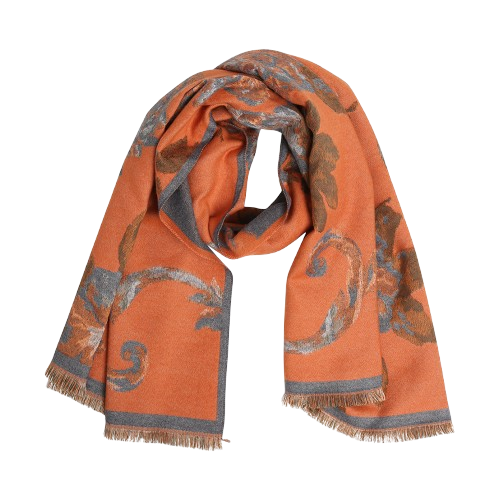 Orange Floral Scarf