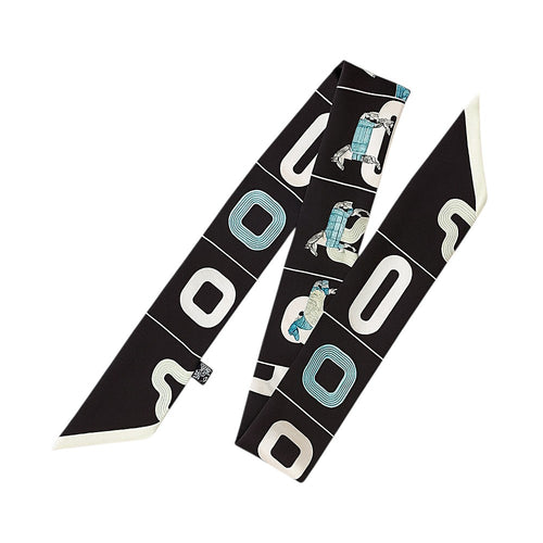 Black Geometric Horse Twilly