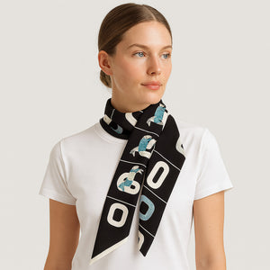 Black Geometric Horse Twilly