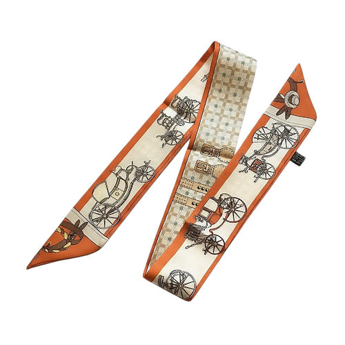 Orange Vintage Carriage Twilly