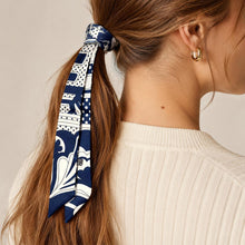 Blue Retro Twilly Scarf
