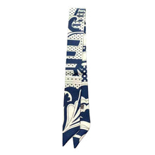 Blue Retro Twilly Scarf