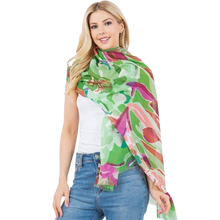 Green Abstract Lightweight Scarf