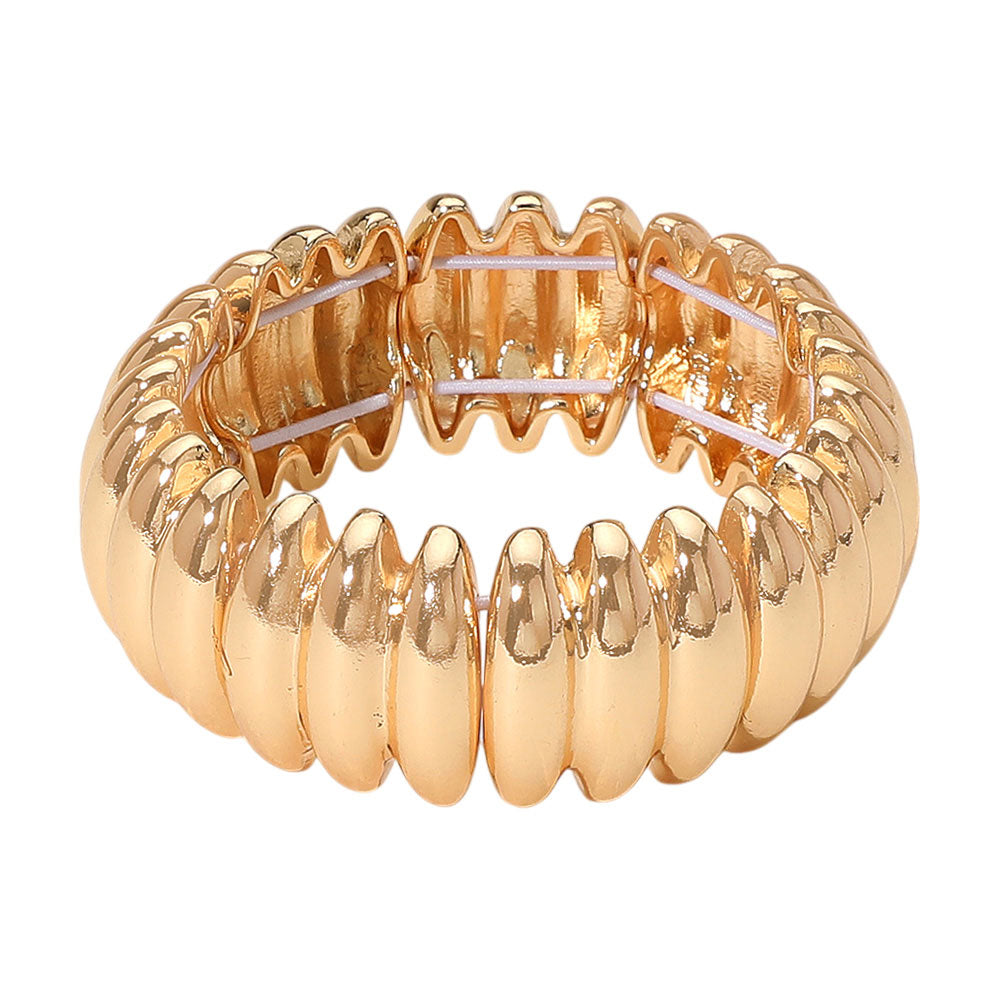 Fluted Oval Stretch Bracelet