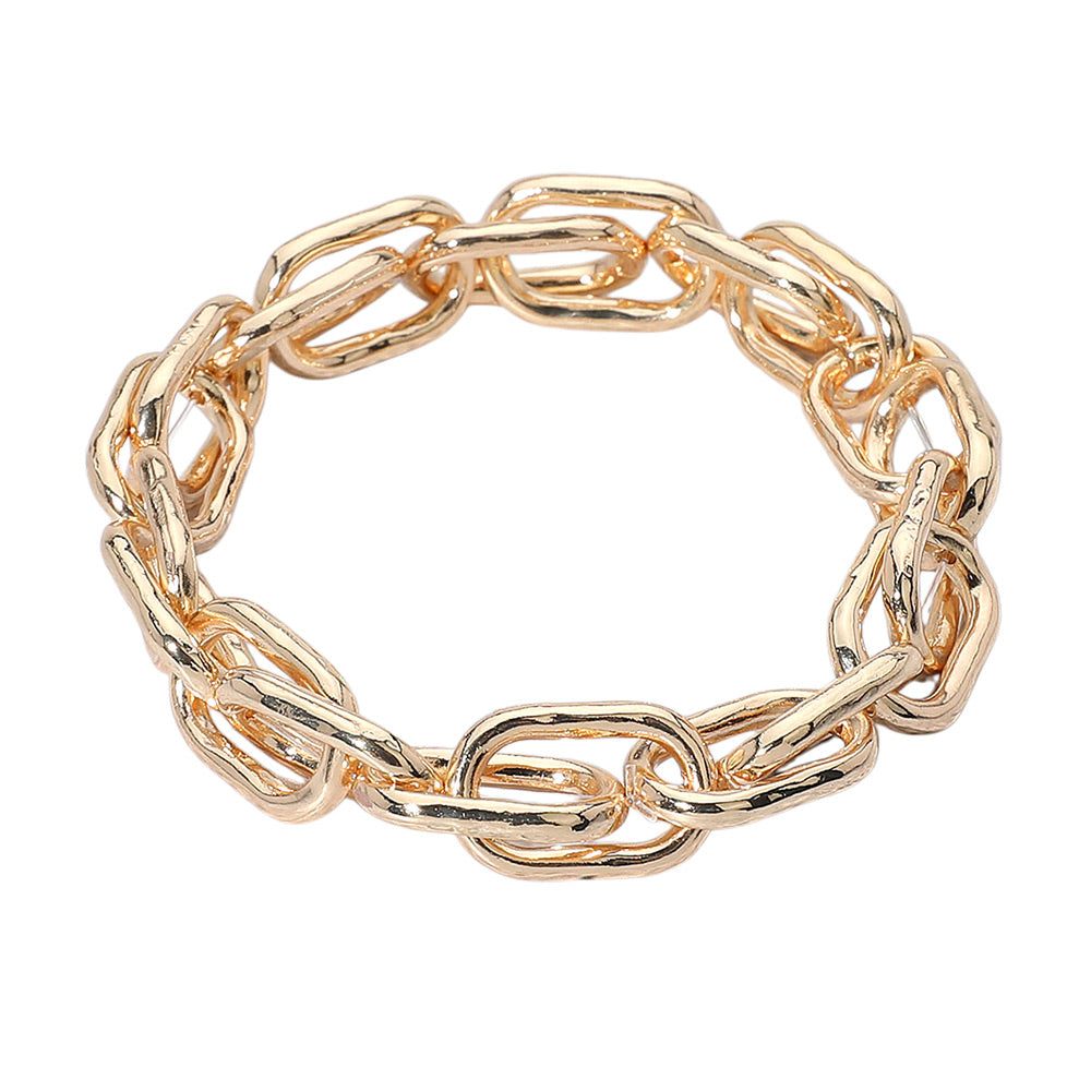 Gold Twin Link Stretch Bracelet