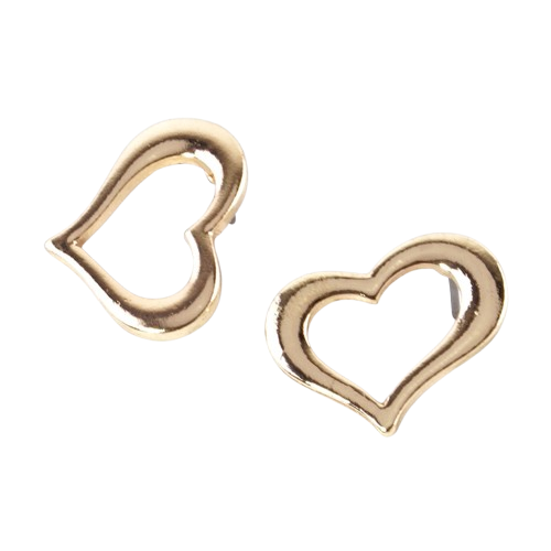Open Heart Stud Earrings