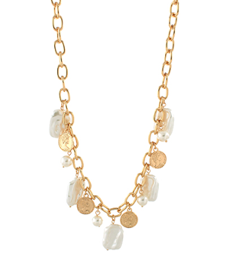 Pearl Coin Charm Necklace