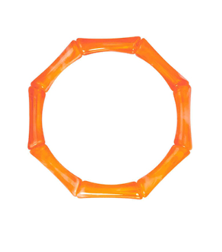 Orange Resin Bamboo Stretch Bracelet