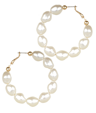 Baroque Pearl Hoops