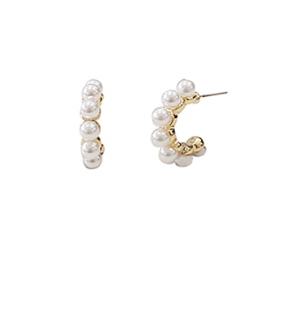 Mini Pearl Hoops